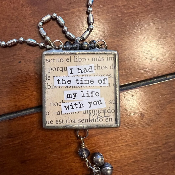 Friendship Long Necklace Vintage Font and Photo-Can be worn on either Side - Picture 1 of 6